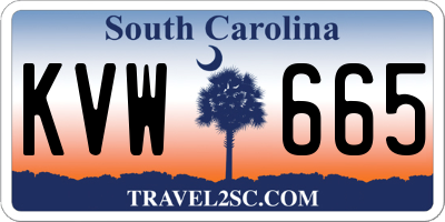 SC license plate KVW665