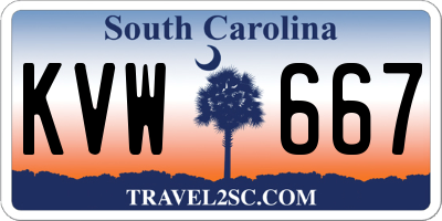 SC license plate KVW667