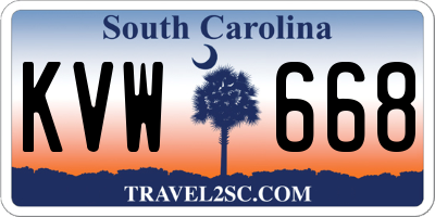 SC license plate KVW668