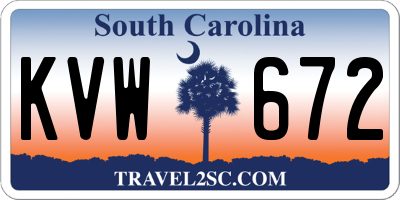 SC license plate KVW672