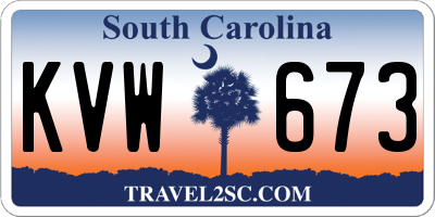 SC license plate KVW673