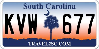 SC license plate KVW677