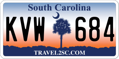 SC license plate KVW684