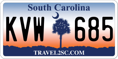 SC license plate KVW685
