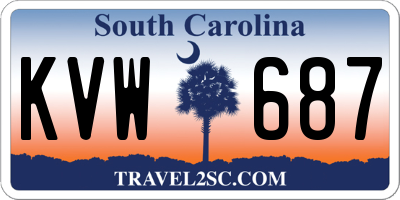 SC license plate KVW687