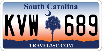 SC license plate KVW689
