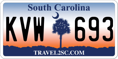 SC license plate KVW693