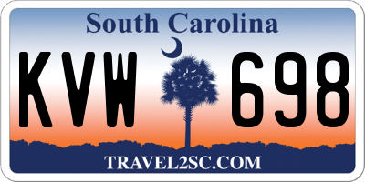 SC license plate KVW698