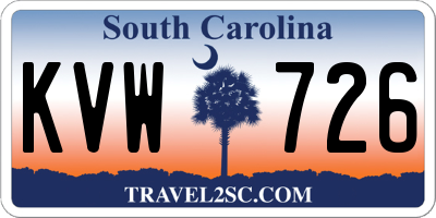 SC license plate KVW726