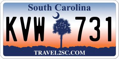 SC license plate KVW731