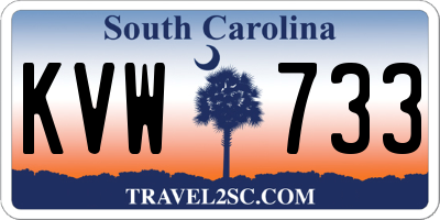 SC license plate KVW733