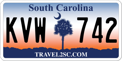 SC license plate KVW742