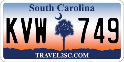 SC license plate KVW749