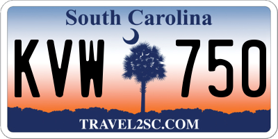 SC license plate KVW750