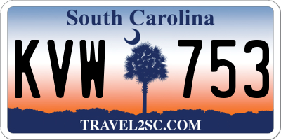 SC license plate KVW753