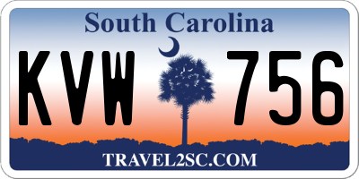 SC license plate KVW756
