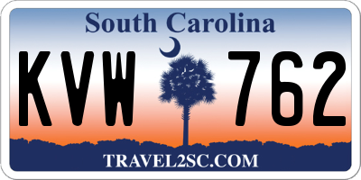 SC license plate KVW762
