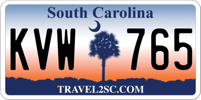 SC license plate KVW765