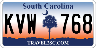 SC license plate KVW768