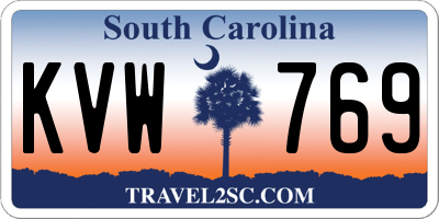 SC license plate KVW769