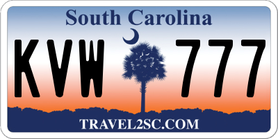 SC license plate KVW777