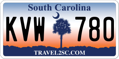 SC license plate KVW780