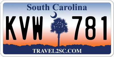SC license plate KVW781