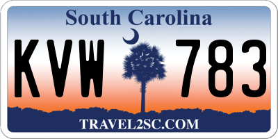 SC license plate KVW783