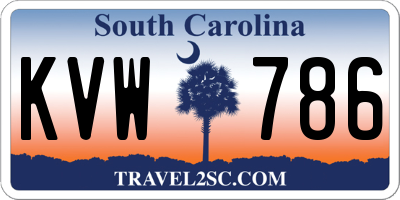SC license plate KVW786