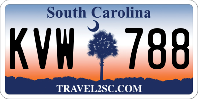 SC license plate KVW788