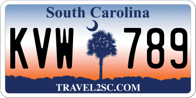 SC license plate KVW789
