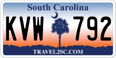 SC license plate KVW792