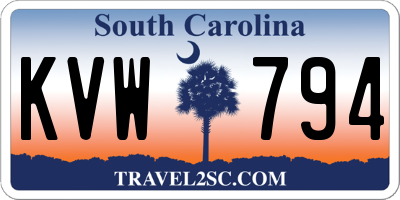 SC license plate KVW794