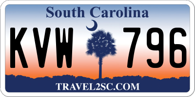 SC license plate KVW796