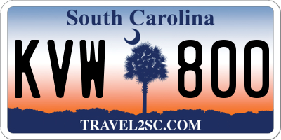 SC license plate KVW800