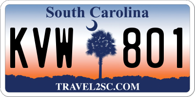 SC license plate KVW801
