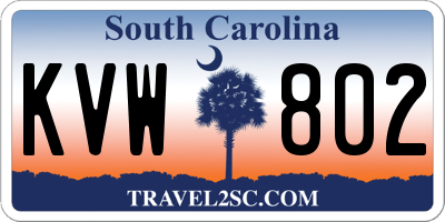 SC license plate KVW802