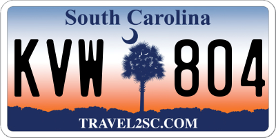 SC license plate KVW804