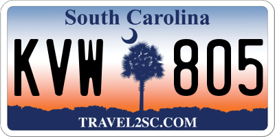 SC license plate KVW805