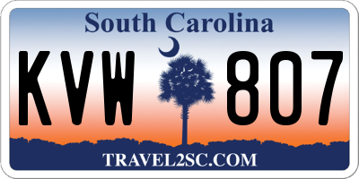 SC license plate KVW807