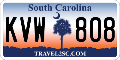 SC license plate KVW808