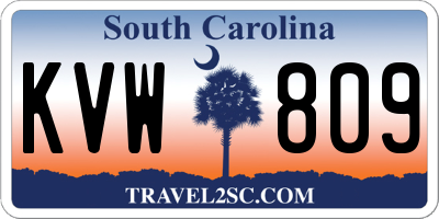 SC license plate KVW809