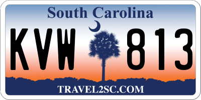 SC license plate KVW813