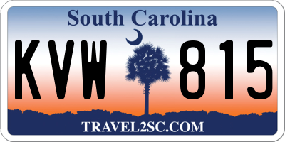 SC license plate KVW815