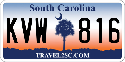 SC license plate KVW816