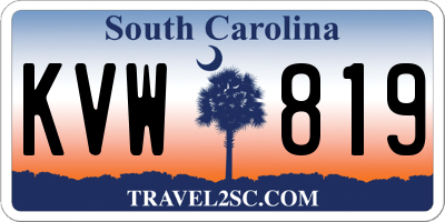 SC license plate KVW819