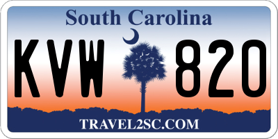 SC license plate KVW820