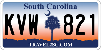 SC license plate KVW821
