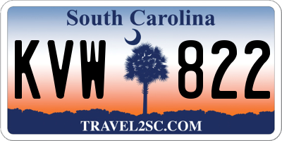 SC license plate KVW822