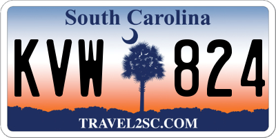 SC license plate KVW824